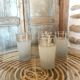 Lot de 4 verres blancs granités et dorés