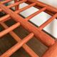 Vintage bamboo and curved rattan luggage rack