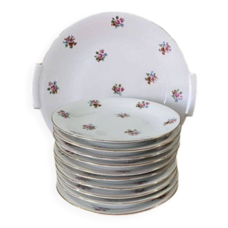 Floral dessert service