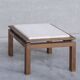 Table d’appoint travertin et laiton 1960