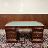Classic English Desk with Green Leather