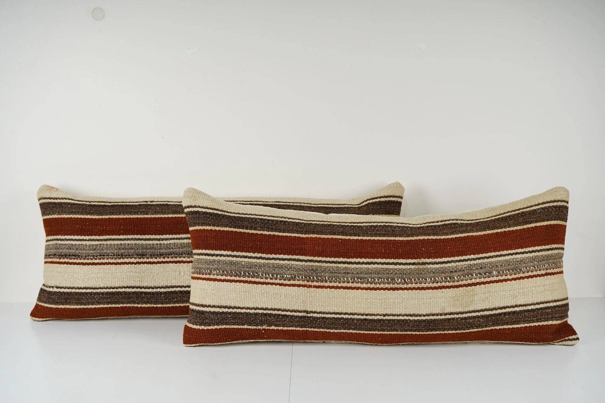 Set of 2 vintage kilim cushion covers 41x102 cm