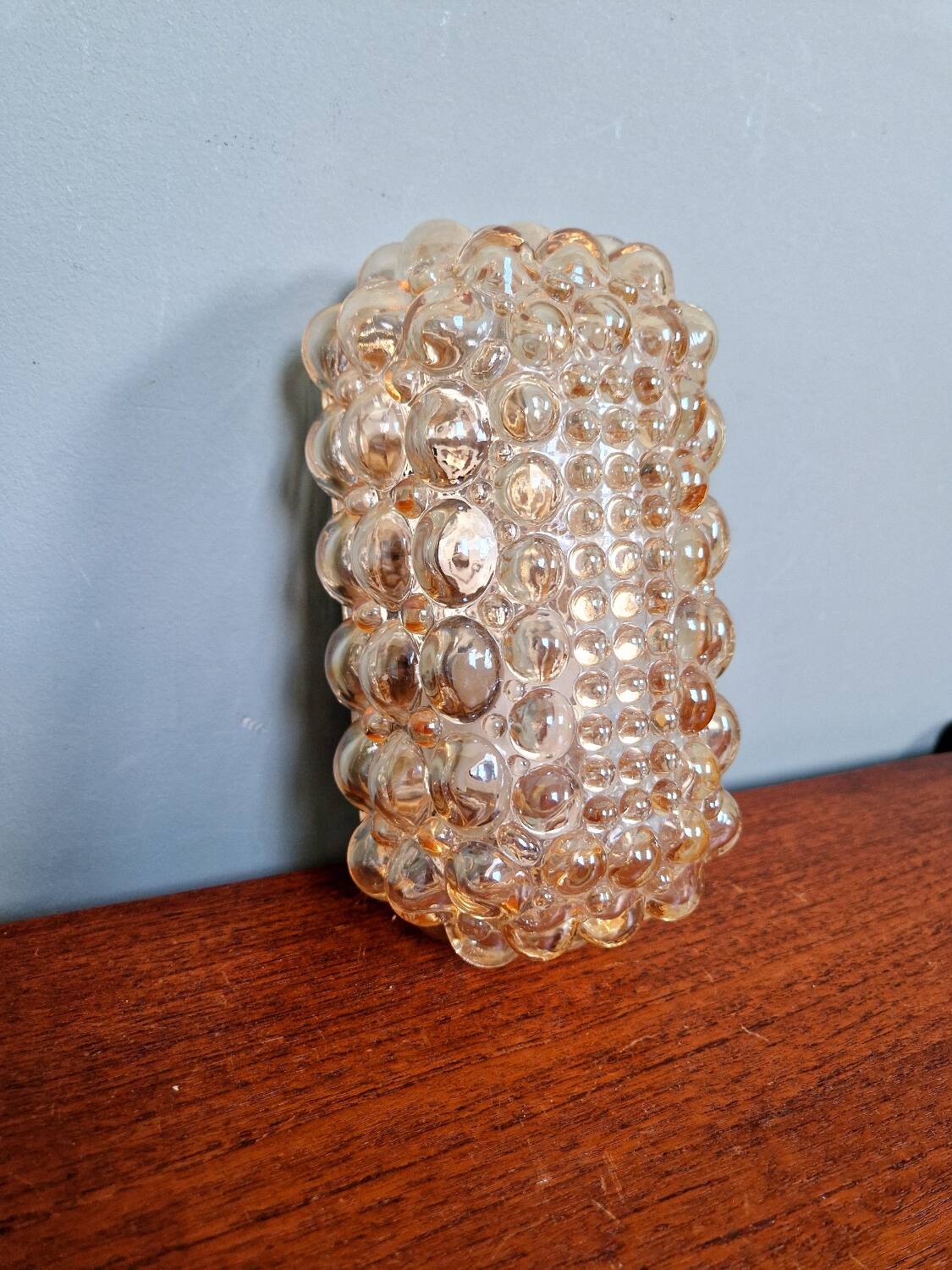 Amber bubble glass wall light, design Helena Tynell, 1970