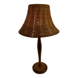 Table lamp wood and wicker