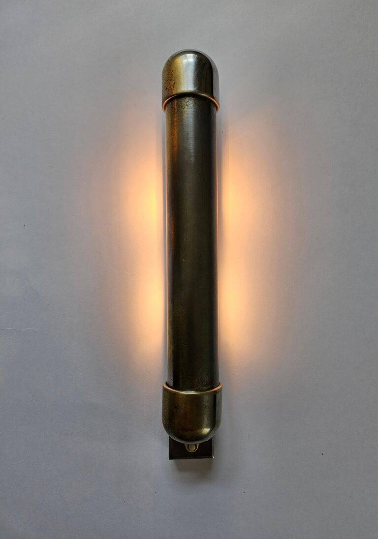 Rare Chrome Bauhaus Art Deco Wall Lamp Napako, 1940s