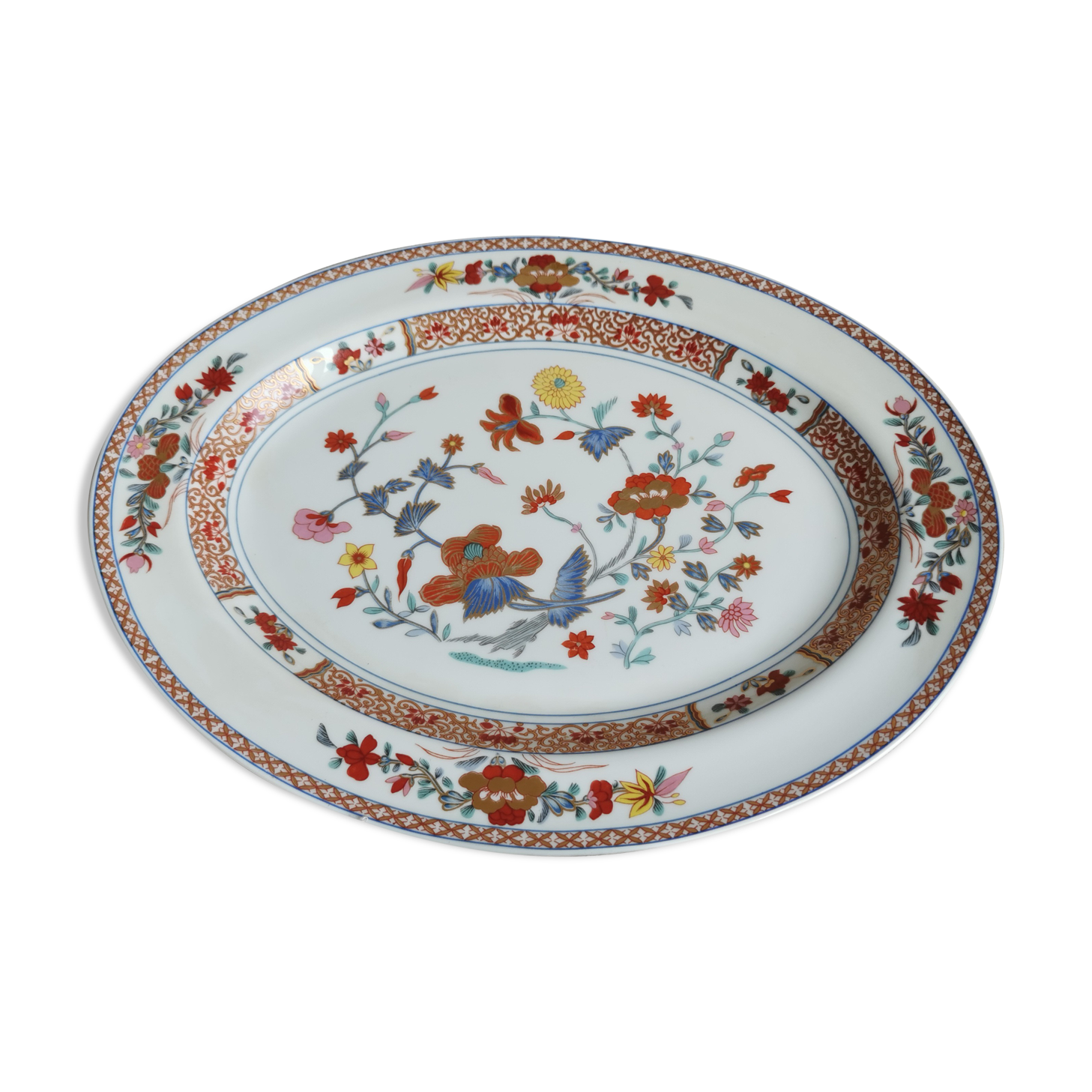 Oval dish in Limoges porcelain Bernardaud model Pondicherry