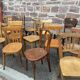 Set of 20 chairs bistro coffee wood curved vintage