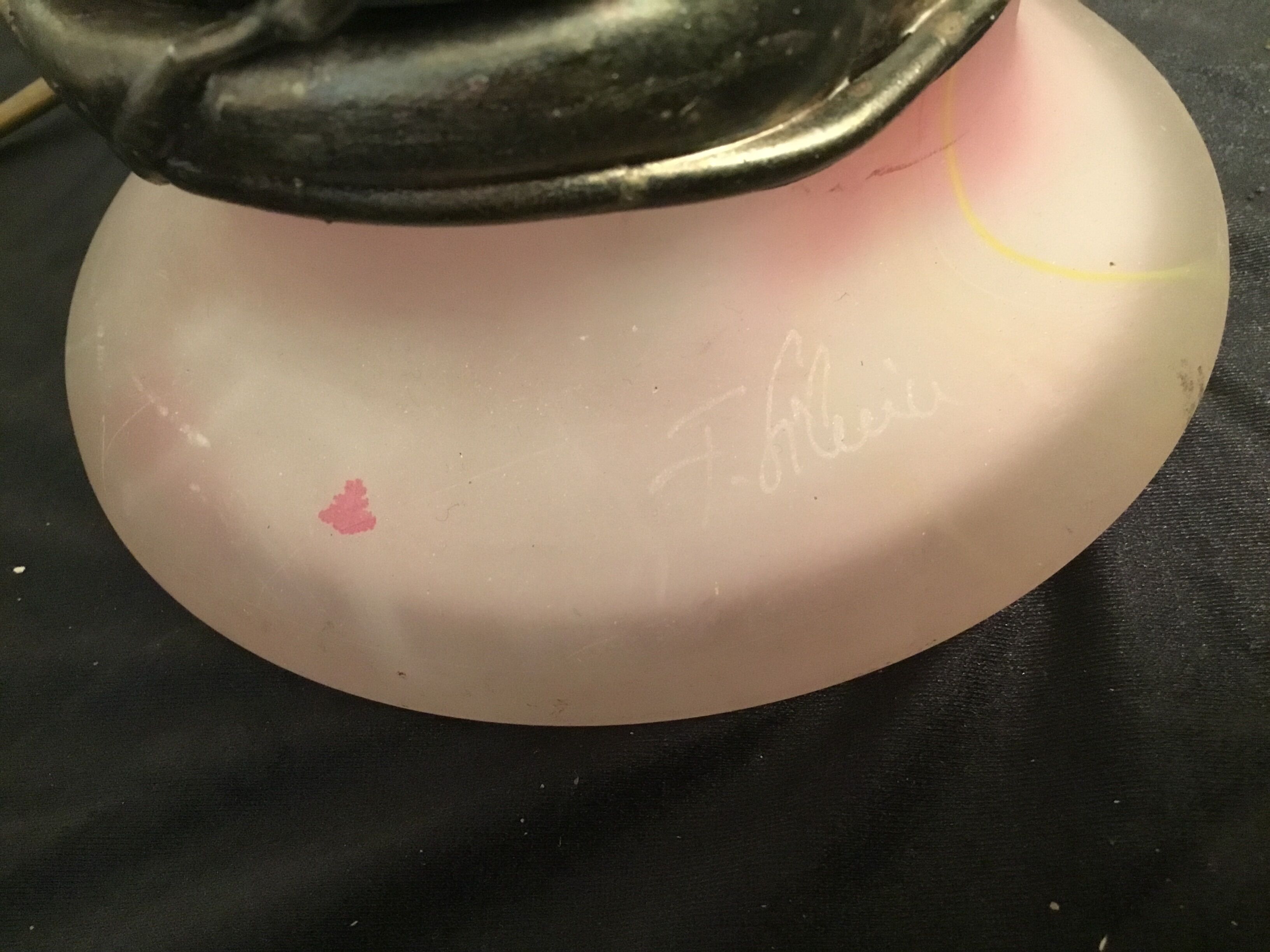 Vase lamp in glass paste and bronze signed Florea SILVIU