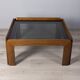 Vintage 1970s wood and glass coffee table designed by Afra and Tobia Scarpa