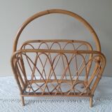 Rattan wicker magazine rack