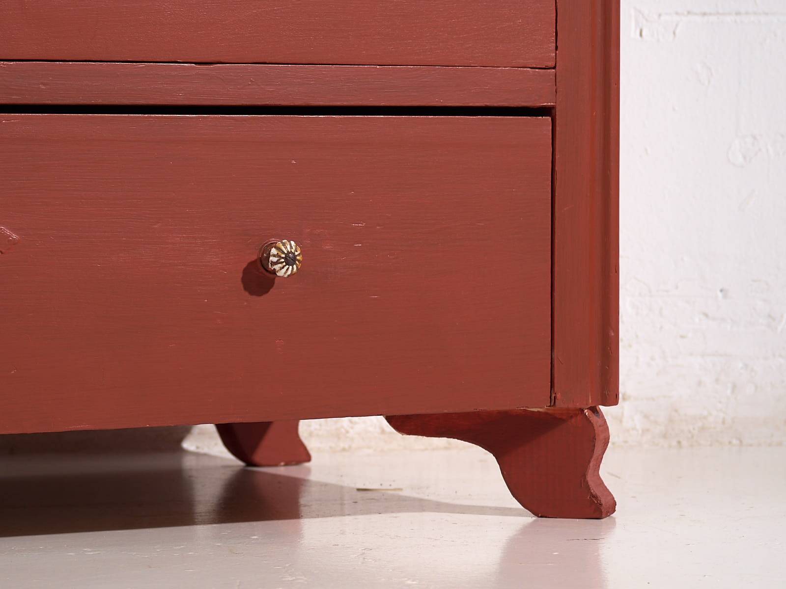 Antique red terracotta chest of drawers (circa 1920) #91