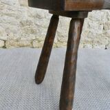 Mountain chair in solid wood, carved with a chisel, around 1960.