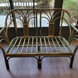 Rattan bench canapé