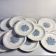 Set of 10 antique Lunéville flat plates – blue floral decoration