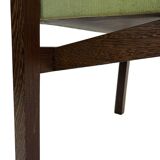 Vintage armchair solid wenge design 60s leather armrests design