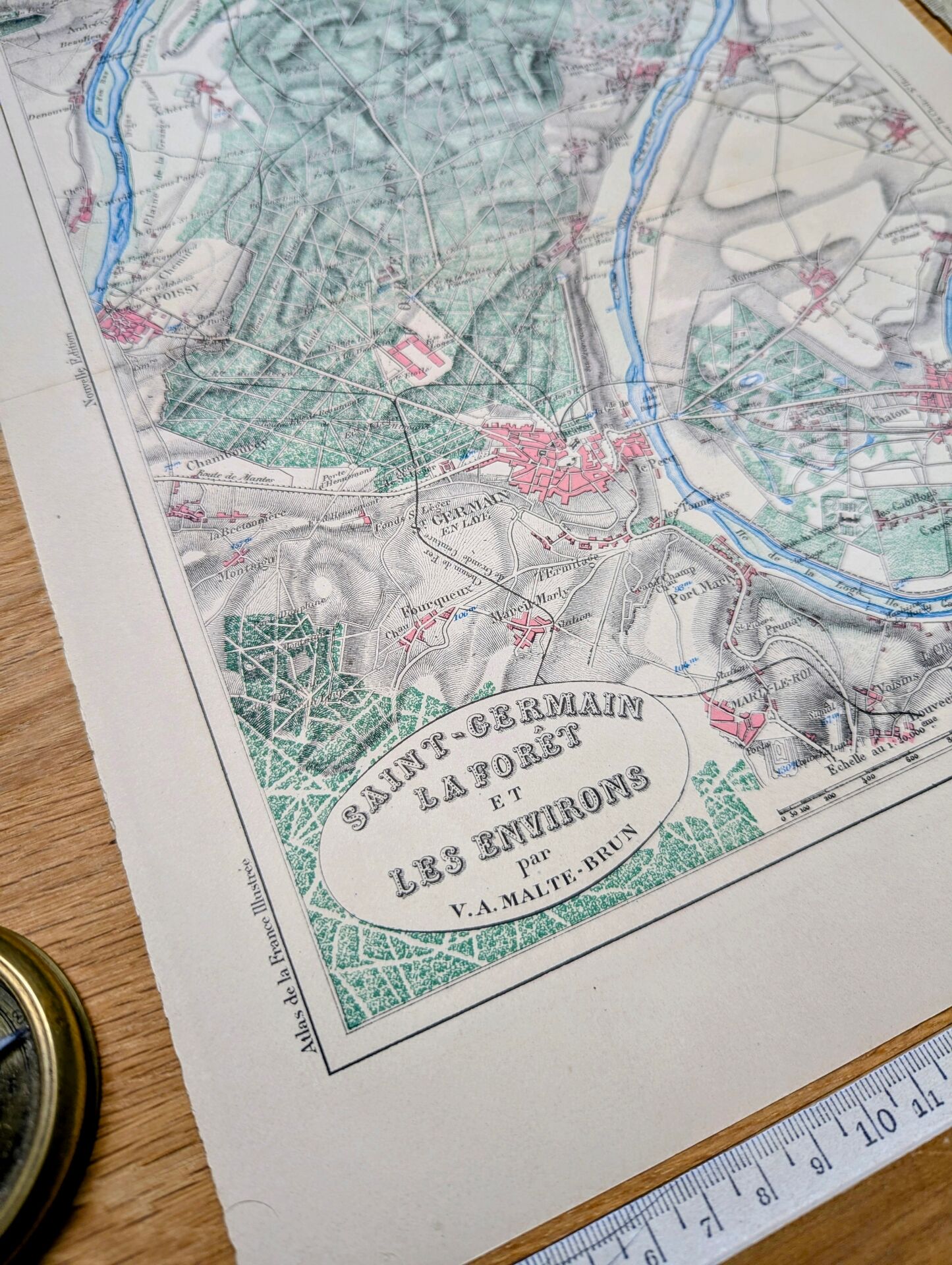 Saint-Germain-en-Laye, printed map from 1883.