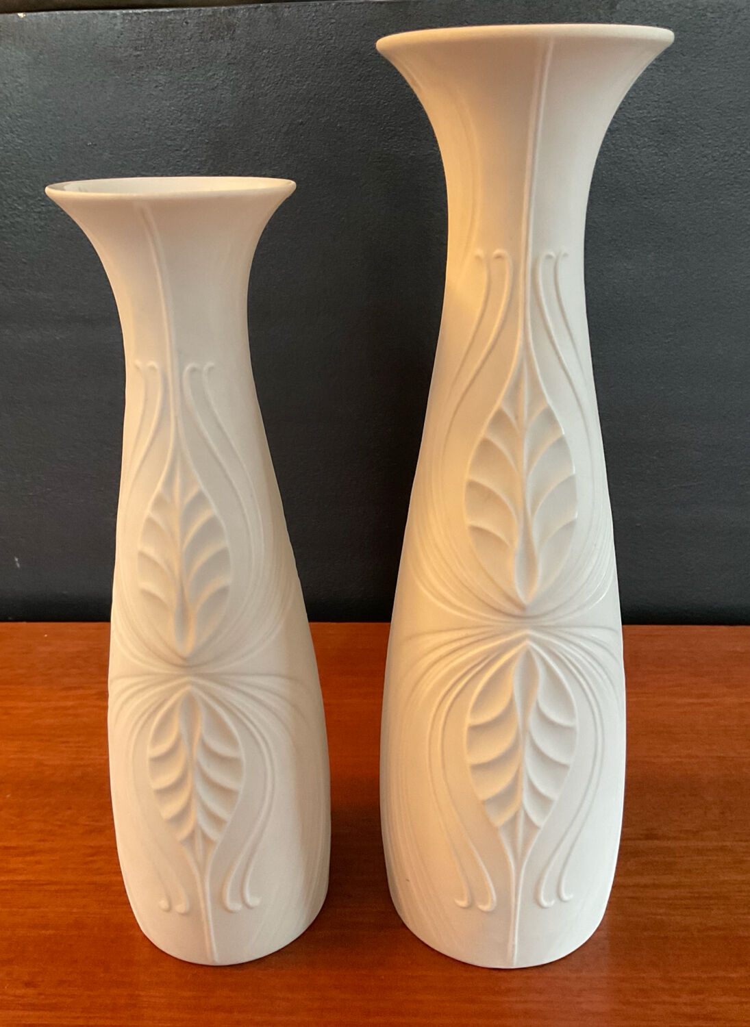 Pair of Op Art vases KPM Germany porcelain from the 1960s.