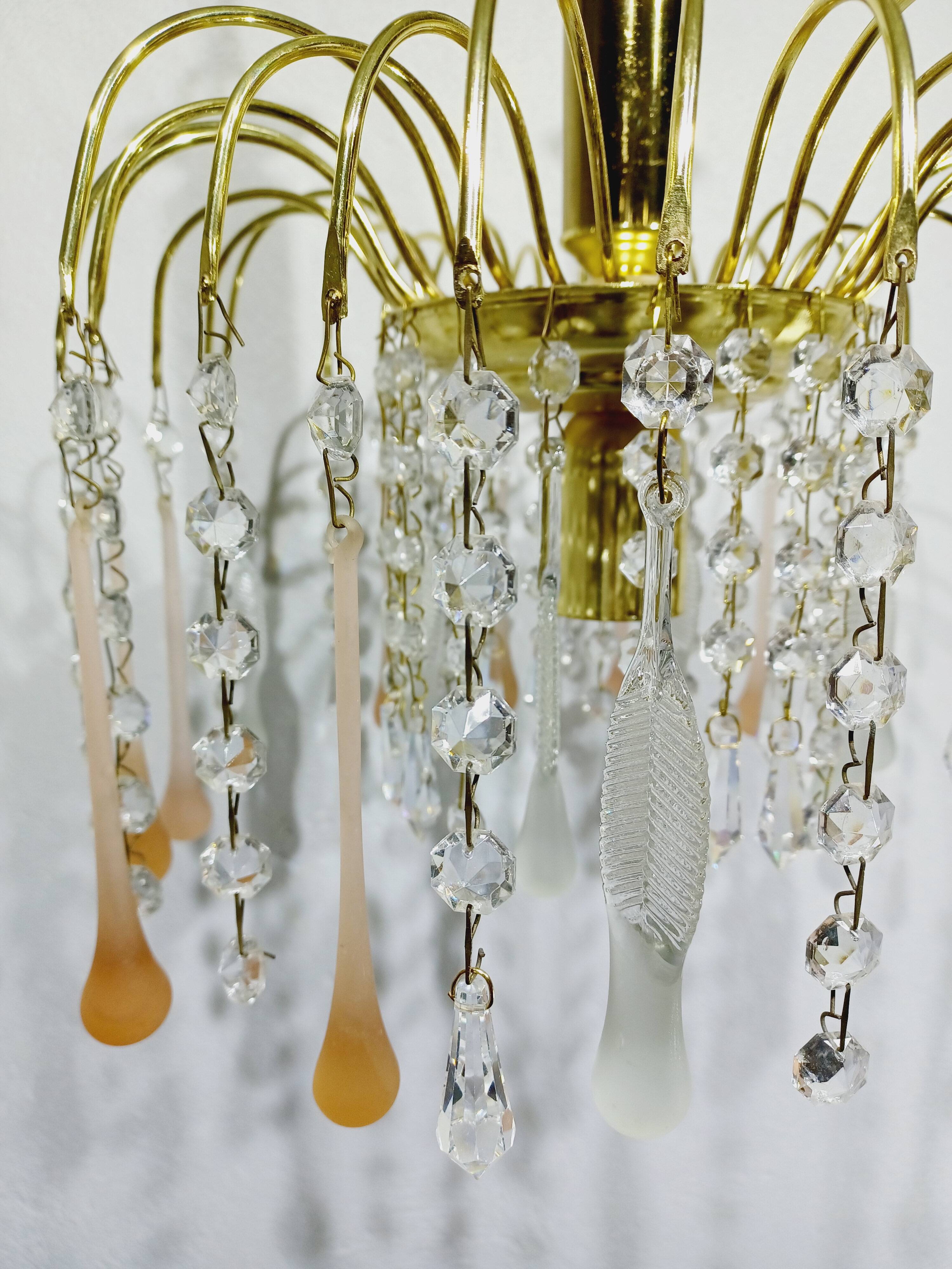 murano and crystal drops chandelier