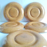 Set of 5 plates with compartments in vintage Longchamp sandstone