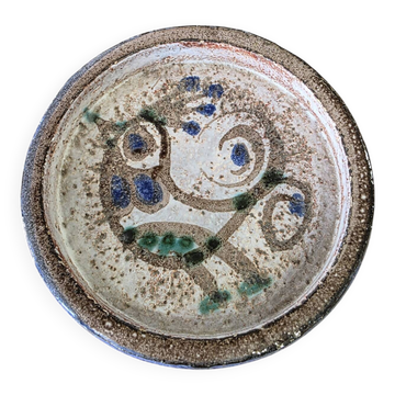 Ceramic dish with bird design, Le Mûrier Vallauris style (12 cm)
