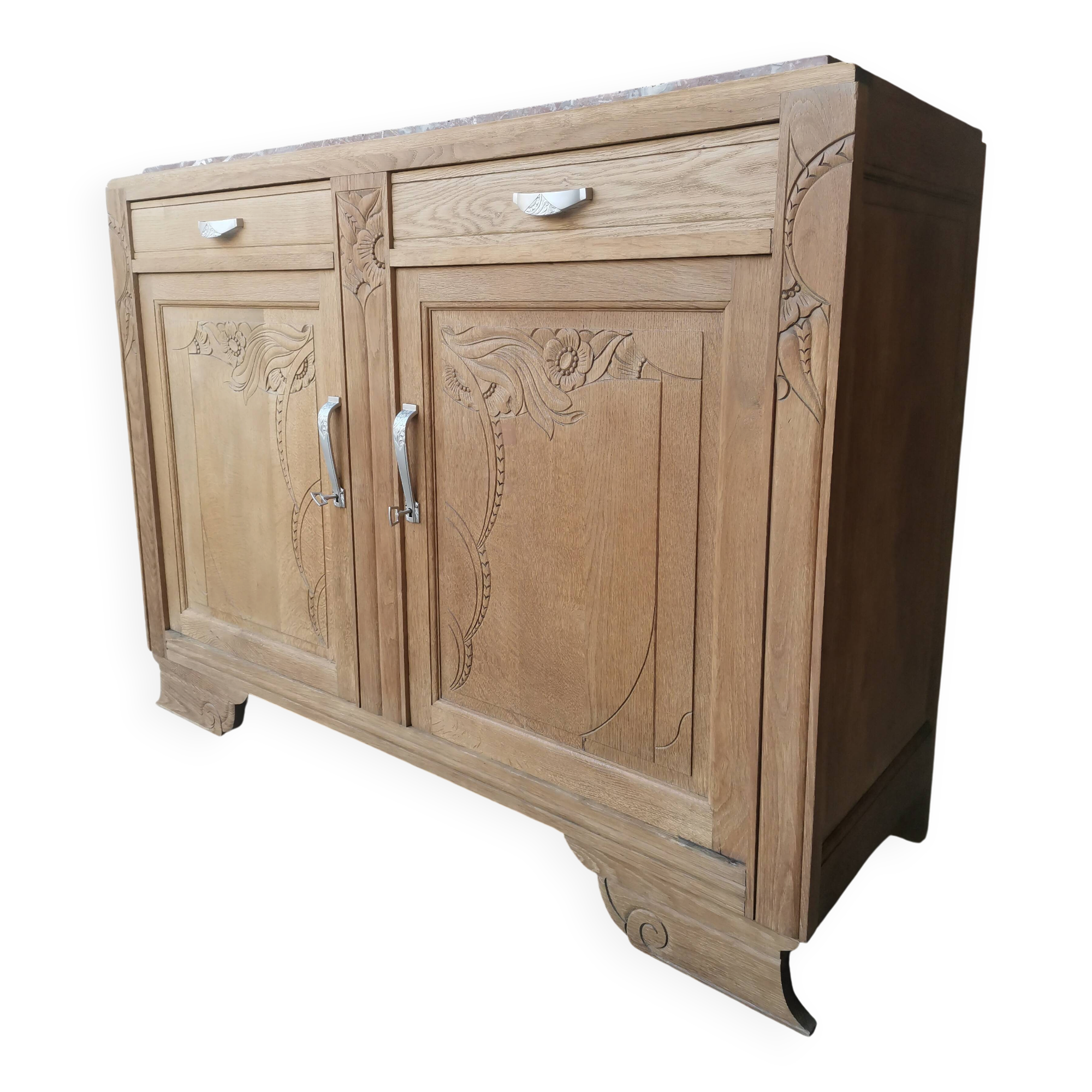 Art Deco wooden and marble buffet