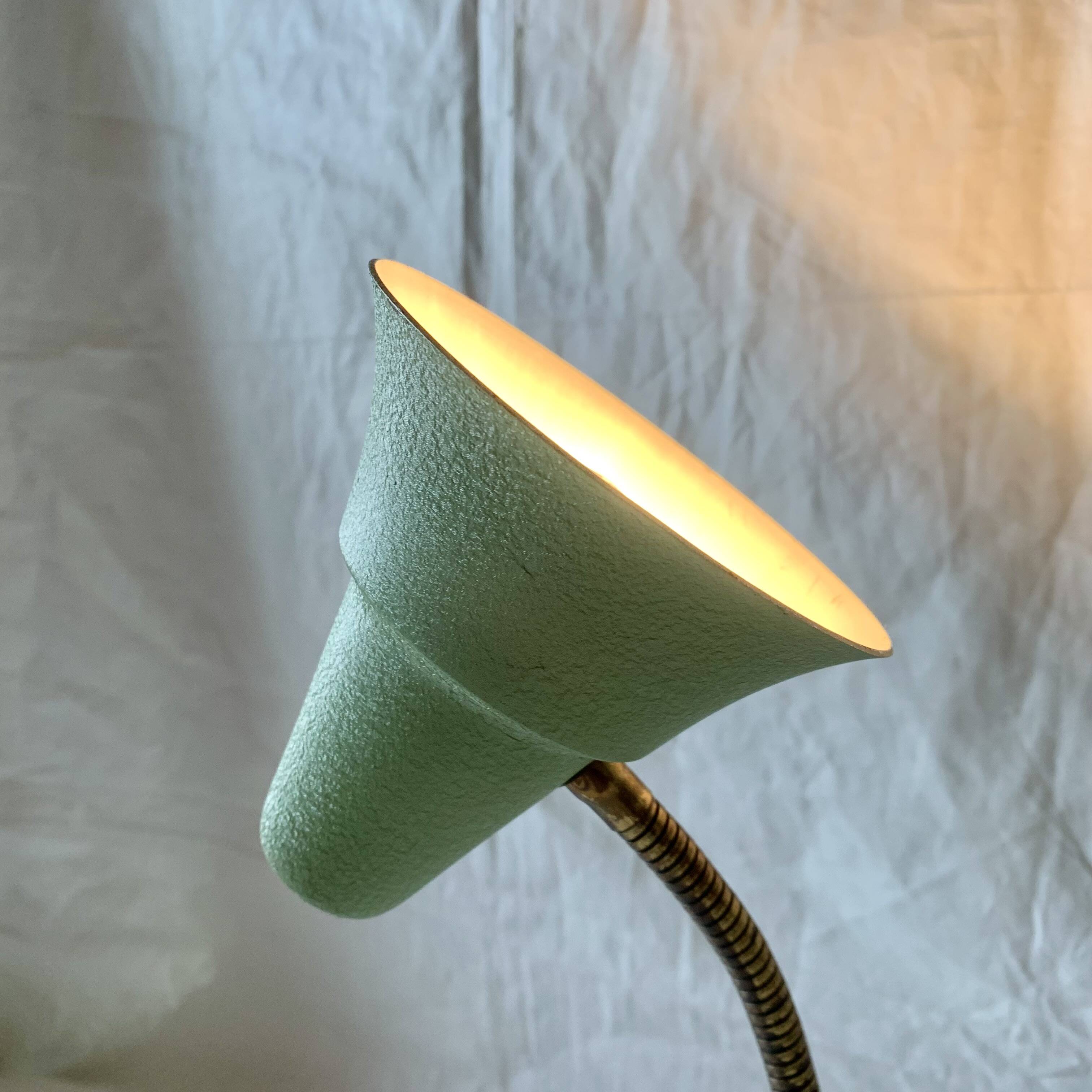 Metal and brass cocotte desk lamp - 1950