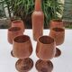 Scandinavian bottle and teak glass service