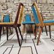 Set of 5 vintage spindle foot bistro chairs 1960"