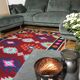 Tapis kilim brun et turquoise roumain avec des couleurs d'accent faites dans des maramures 140x190cm
