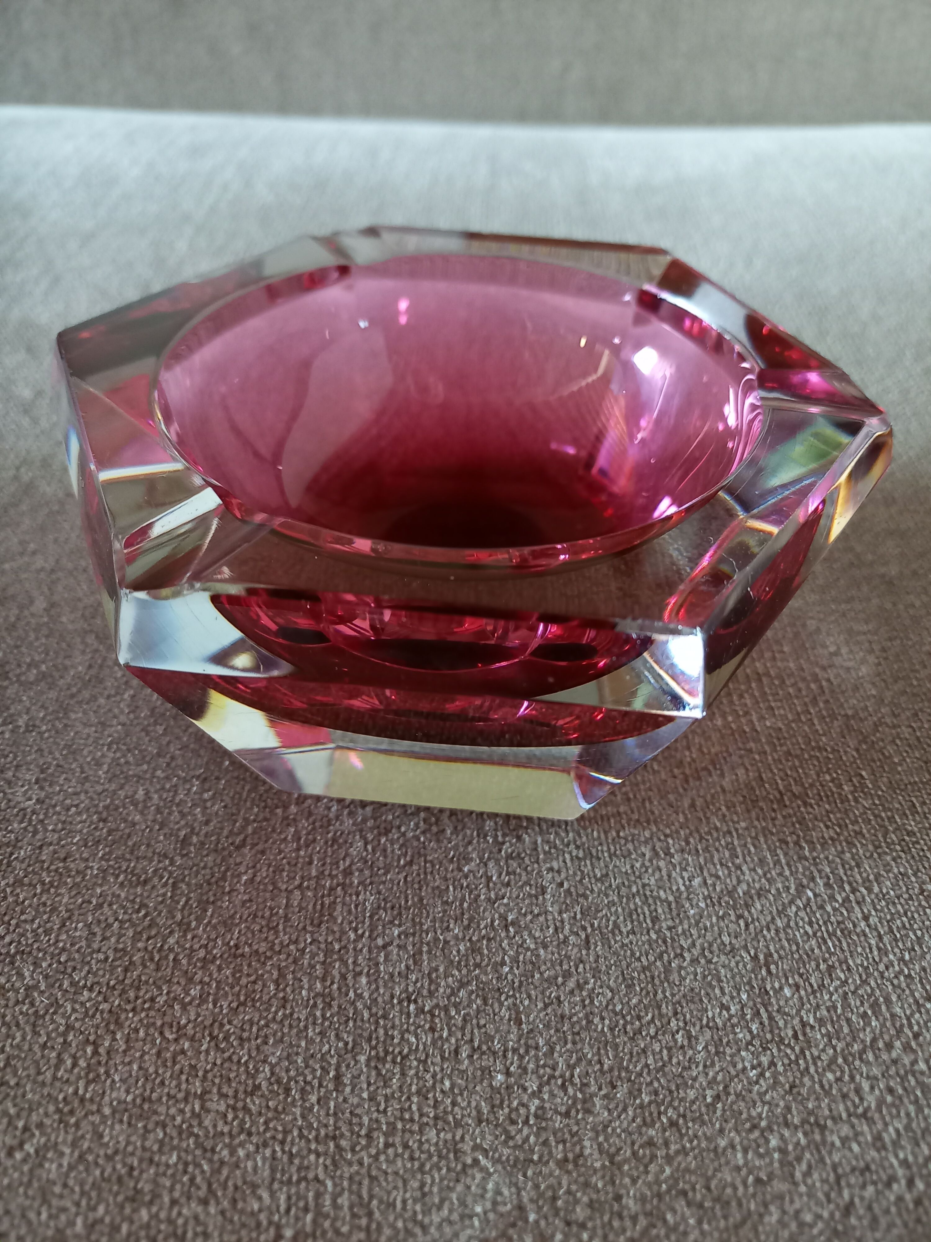 Ashtray or crystal bag empty Val Saint Lambert Vintage