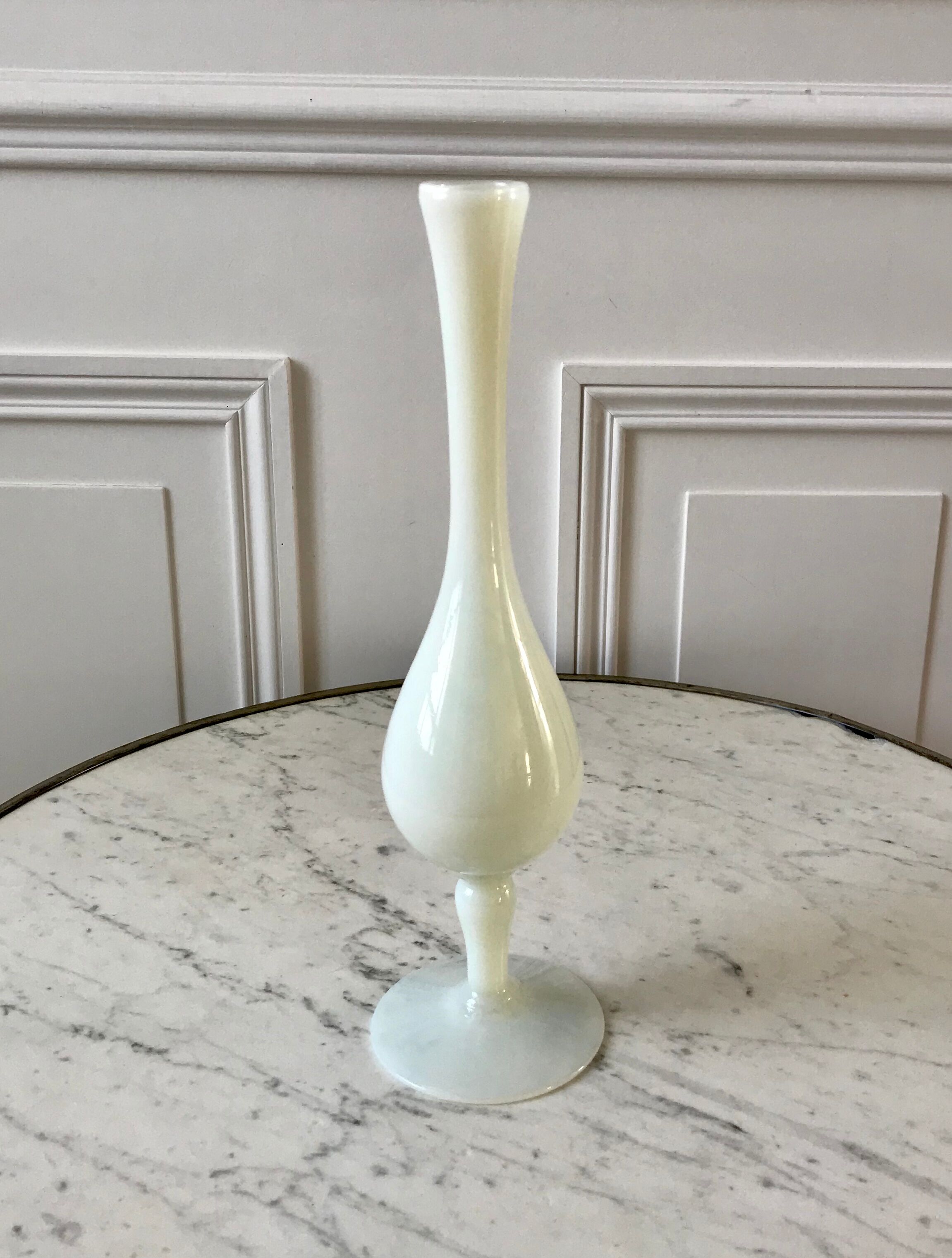 White opaline vase 60s