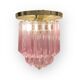 Murano ribbed ceiling lamp, 1980s