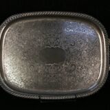 Large silver metal tray