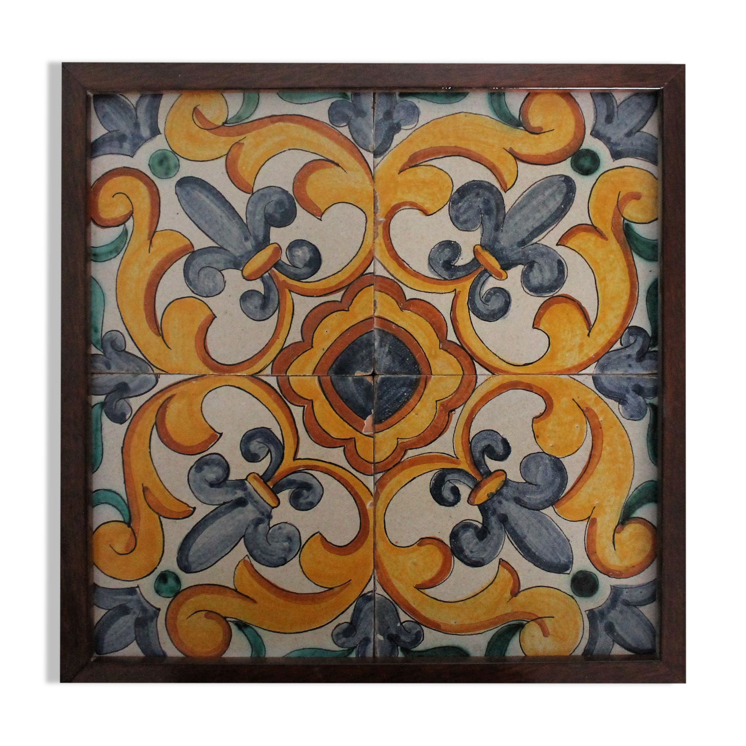 Wall cladding earthenware with fleur-de-lis