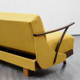 50s convertible sofa, refurbished, yellow
