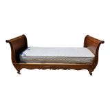 Lit bateau style louis-Phillipe noyer massif