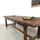 Brutalist farmhouse table in solid oak, 270 cm, 1920s.