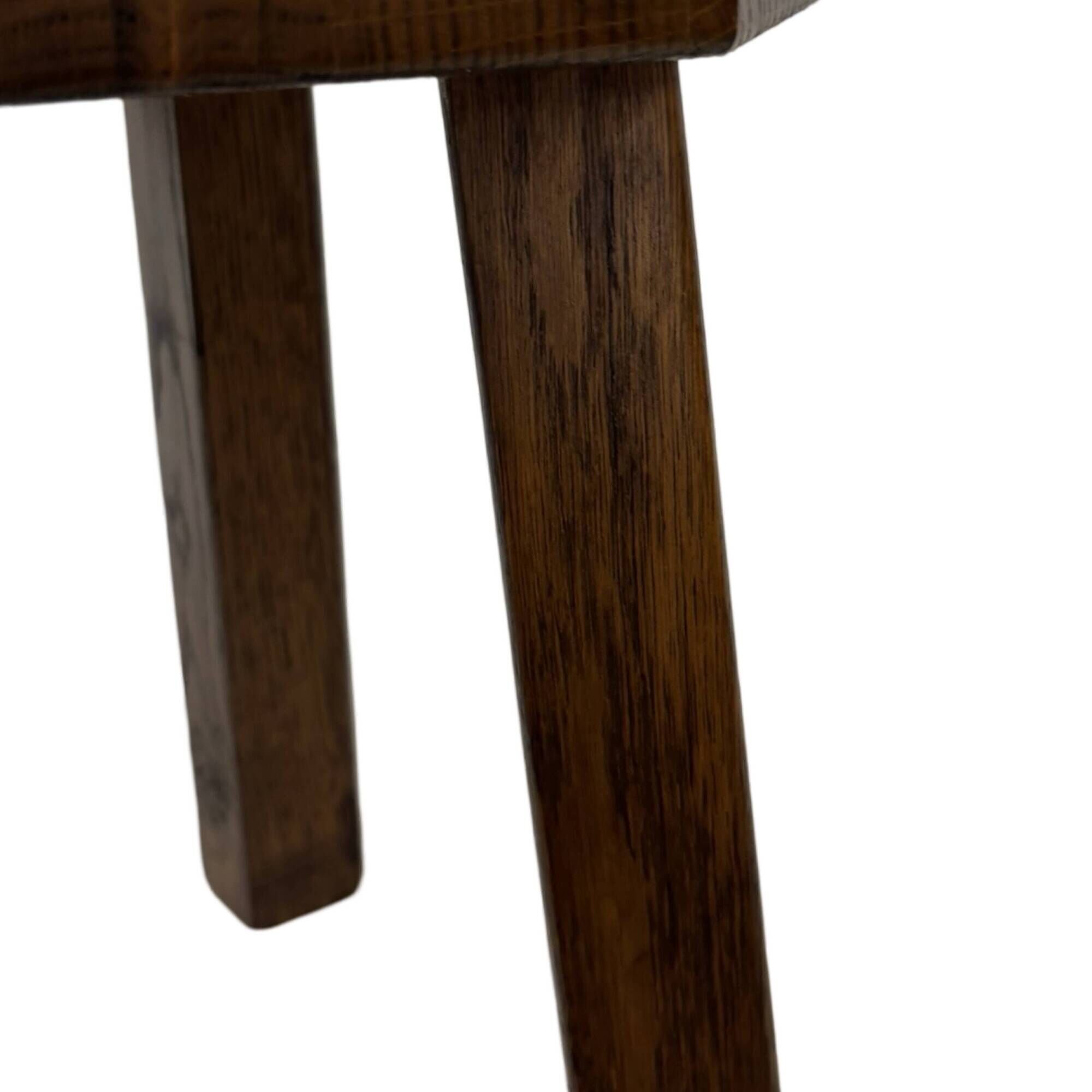Tables d'appoint hexagonales brutalistes en chêne, années 1950, lot de 3