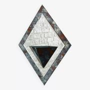 Miroir Art Deco années 40 forme losange avec cache pot intégré