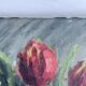 Tableau ancien bouquet de tulipes rouges
