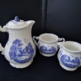 Cafetière sucrier et pot à crème Sarreguemines  modèle Romantic