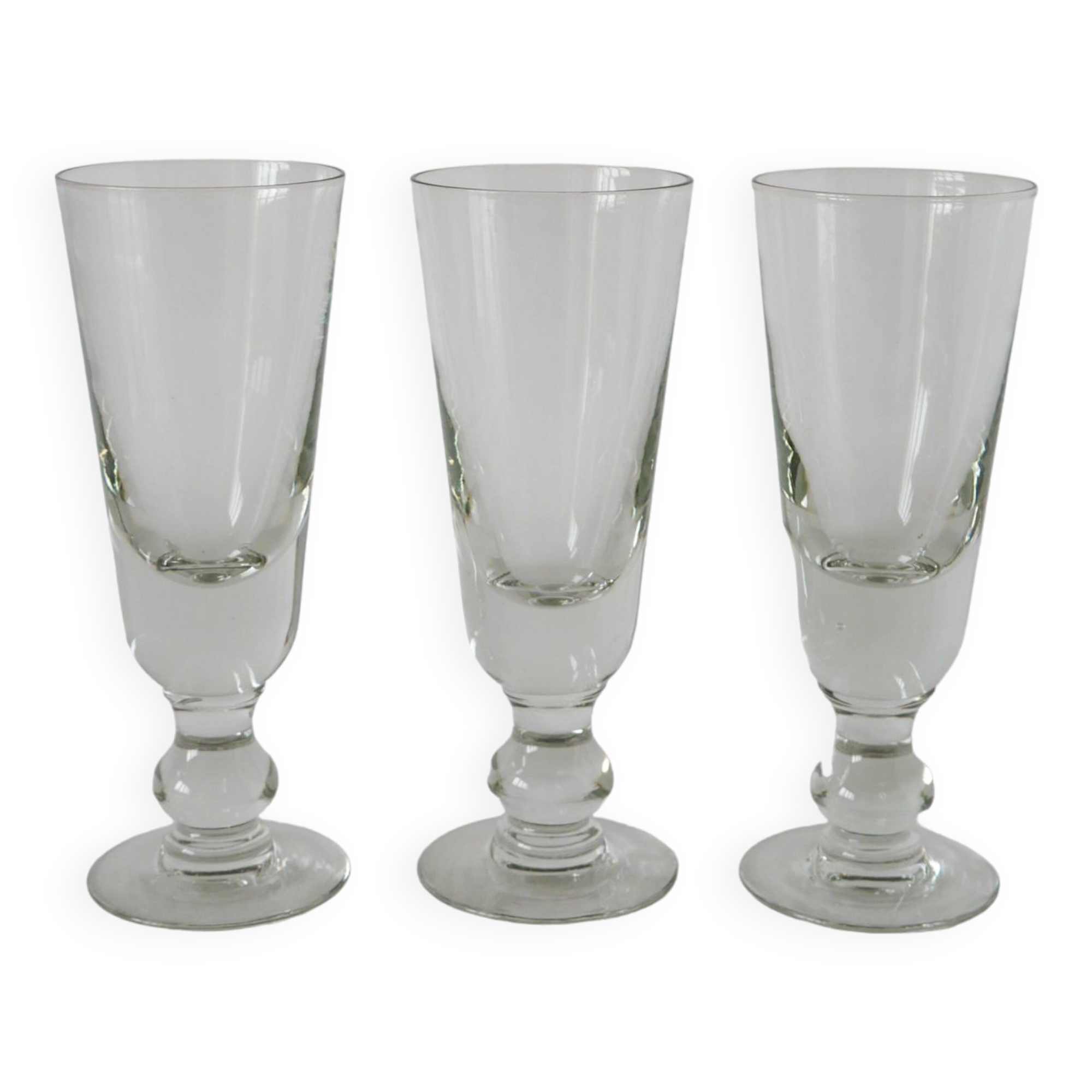 Set of 3 absinthe glasses, early 20th century