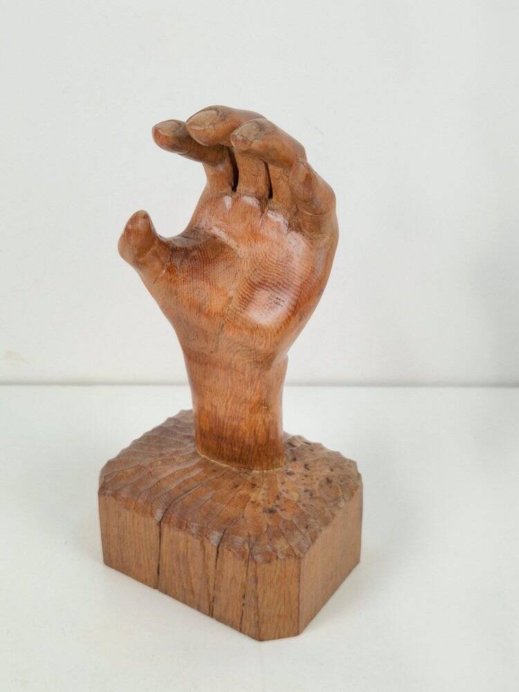 Brutalist Arts and Crafts Sculpture Wooden Hand, 1950s