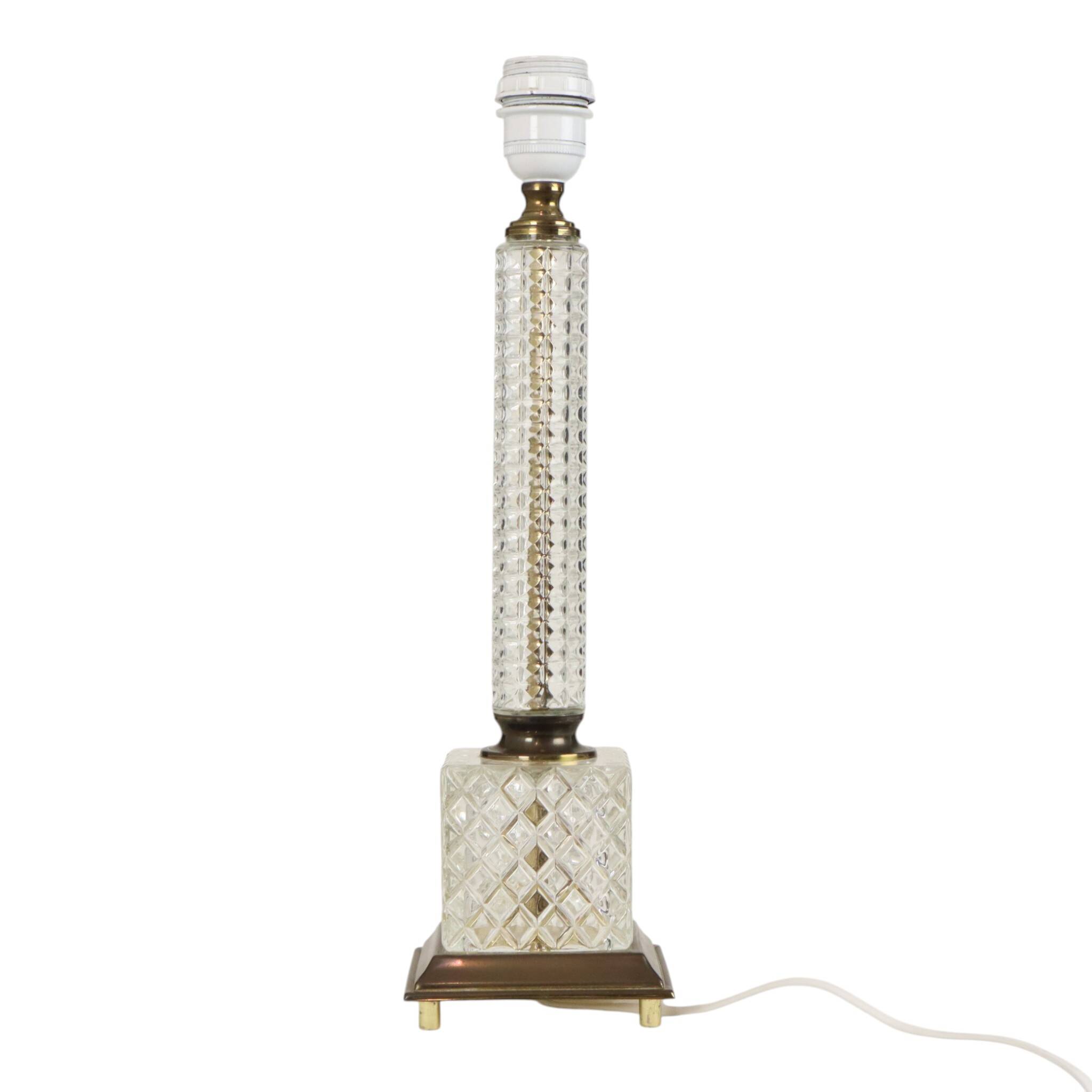 Vintage Classic Glass Table Lamp – Massive – 1980s