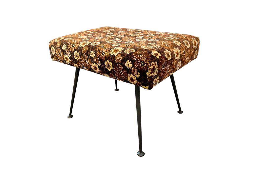 Pouf fleuri vintage / tabouret pliant / petite échelle