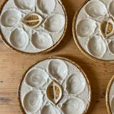 Set of 6 beige oyster plates