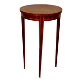 Louis xvi style pedestal table, rosewood, ebony and lemon tree