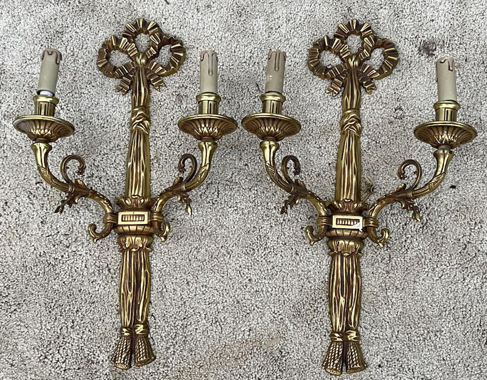 Paire d'appliques en bronze doré