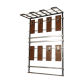 Etagere, porte manteaux danoise en teck et métal 1960