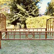 Wooden bed turned blond 1900 Austrian Art Nouveau